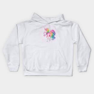 Born in July unicorn Kids Hoodie